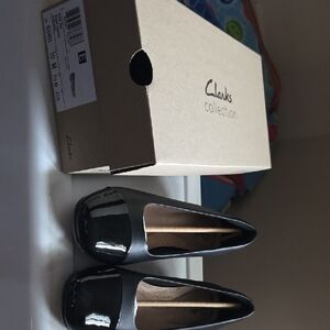 Clarks Women's Glossy Black Loafers